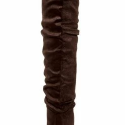 TWIN TIGER Vickie Hi Brown Suede Over The Knee Flat Boot