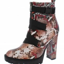 Shoe Republica Vine Snake Cross Clip Strap Lug Sole Ankle Boot