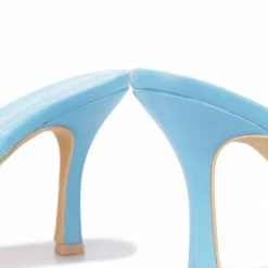 CAPE ROBBIN Wave It Blue Square Open Toe Woven Mule Heel What's New