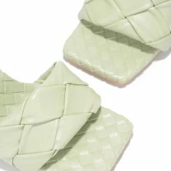 CAPE ROBBIN What's New Wave It Sage Square Open Toe Woven Mule Heel