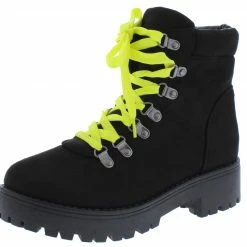 JP Boots Wildone23 Black Suede Lace Up Lug Sole Ankle Boot