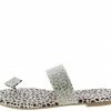 Shoe Republica Shoes Xiviano Leopard Rhinestone Toe Single Strap Slide Sandal