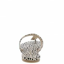 Shoe Republica Shoes Xiviano Leopard Rhinestone Toe Single Strap Slide Sandal