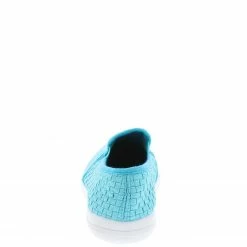 Pinky Footwear Shoes Yaffa02 Turquoise Basket Weave Slip On Sneaker Flat