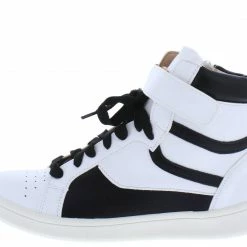 In Touch Kathleen220 Black White Two Tone Lace Up Sneaker Boot