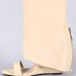 CRUNCH Zoto10 Nude Open Toe Discrete Wedge Shoes