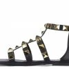 CAPE ROBBIN What's New Tazia11 Black Square Open Toe Rock Stud Gladiator Sandal