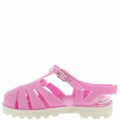 Forever Link Zuri01k Pink Caged Jelly Kids Flat Little Princess