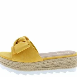 JP Abundance09 Amber Knotted Bow Open Toe Espadrille Wedge