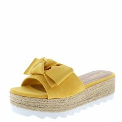 JP Abundance09 Amber Knotted Bow Open Toe Espadrille Wedge