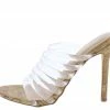 ELEGANCE Shoes Alina1 Clear Strappy Open Toe Cork Stiletto Heel