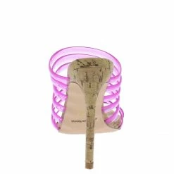 ELEGANCE Alina1 Fuchsia Strappy Open Toe Cork Stiletto Heel What's New