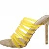 ELEGANCE Alina1 Yellow Strappy Open Toe Cork Stiletto Heel What's New