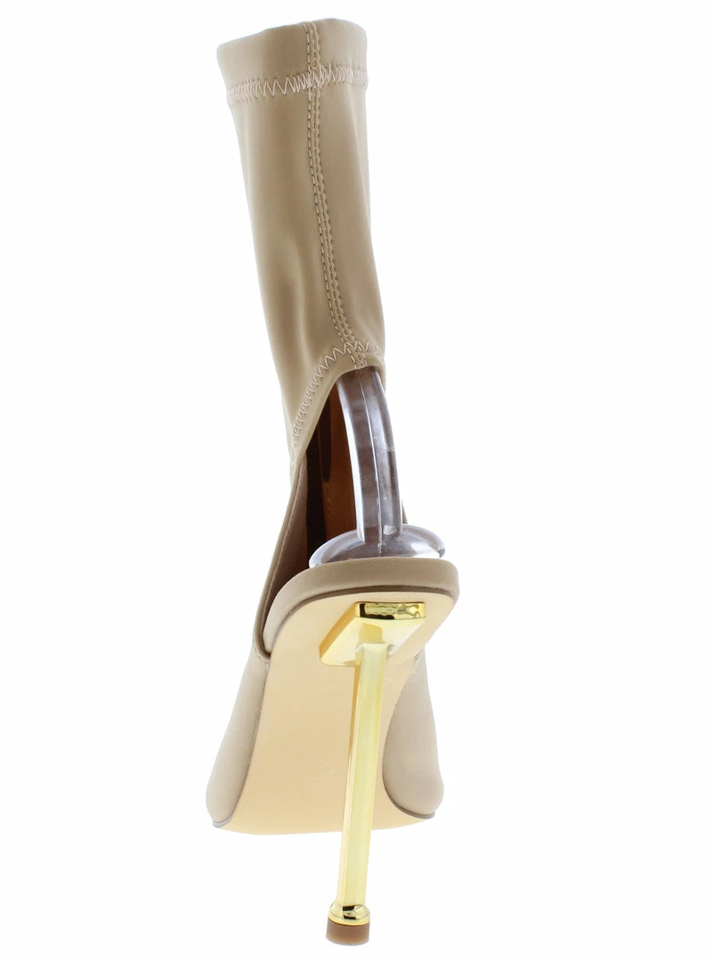 Liliana Lisa232 Nude Open Toe Cut Out Metallic Stiletto Boot Boots 5 Liliana Lisa232 Nude Open Toe Cut Out Metallic Stiletto Boot Boots