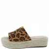 Shoe Republica Anitta Leopard Open Toe Espadrille Slide Platform Wedge