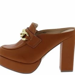 In Touch Chloe1 Tan Pu Chain Loafer Platform Heel What's New