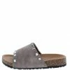 Legend Audrina08 Taupe Studded Open Toe Flat Slide Sandal Shoes