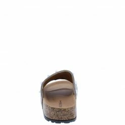 Legend Audrina08 Taupe Studded Open Toe Flat Slide Sandal Shoes