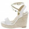 Legend Ayla68a White Pu Open Toe Studded Ankle Strap Espadrille Wedge 2 Legend Ayla68a White Pu Open Toe Studded Ankle Strap Espadrille Wedge