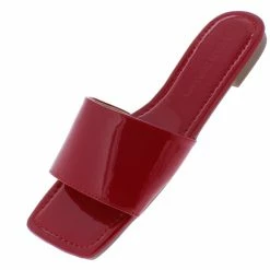 Legend Bandit04 Red Square Open Toe Flat Slide Sandal What's New