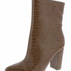 JP Bellflower72 Taupe Crocodile Pu Pointed Toe Ankle Boot