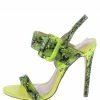Elegant Berkley3 Yellow Snake Buckle Open Toe Slingback Heel What's New
