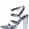 Weeboo Bess1 Snake Multi Purple Strappy Open Toe Block Heel Shoes