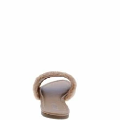 SPRINGLAND Betty03ja Pink Bougie Rhinestone Faux Fur Slide Sandal Shoes