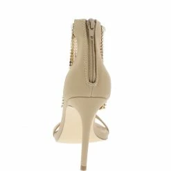 ELEGANCE Bling1 Nude Open Toe Chain Ankle Strap Stiletto Heel What's New