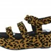 QUPID Blondie05ex Camel Black Leopard Platform Wedge Shoes