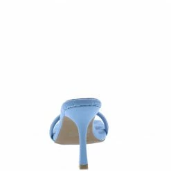 Legend Bona25 Light Blue Square Open Toe Quilted Slide Heel