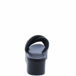 JP Shoes Bonus22 Black Chunky Cross Strap Open Toe Slide Wedge