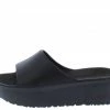 Legend Booboo01 Black Open Toe Platform Slide Lug Wedge What's New