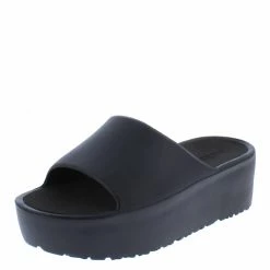 Legend Booboo01 Black Open Toe Platform Slide Lug Wedge What's New