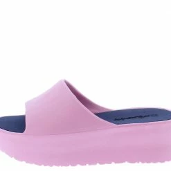 Legend What's New Booboo01 Light Pink Open Toe Platform Slide Lug Wedge