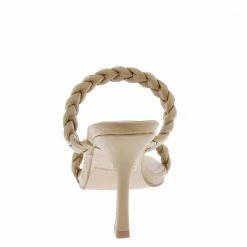 Legend Brayli03 Nude Pu Braided Dual Strap Mule Heel