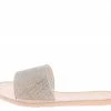 Elegant What's New Brin1 Nude Embellished Open Toe Flat Slide Sandal