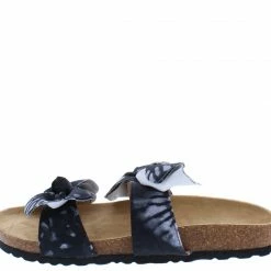 Mata Broadwalk16 Black White Dual Knotted Open To Slide Sandal