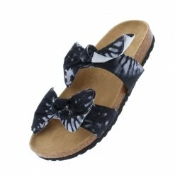 Mata Broadwalk16 Black White Dual Knotted Open To Slide Sandal
