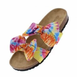 Mata Shoes Broadwalk16 Blue Yellow Dual Knotted Open To Slide Sandal