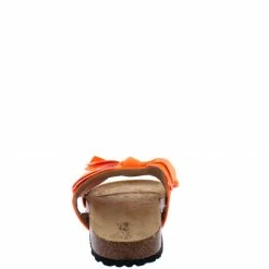 Mata Shoes Broadwalk9 Orange Dual Bow Mule Slide Flat Sandal