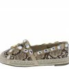 CAPE ROBBIN Shoes Burma Snake Jeweled Round Toe Slip On Espadrille Flat