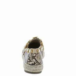 CAPE ROBBIN Shoes Burma Snake Jeweled Round Toe Slip On Espadrille Flat