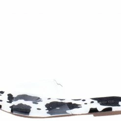 Mata Shoes Cancun2 Cow Lucite Open Toe Flat Slide Sandal