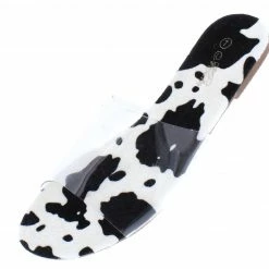 Mata Shoes Cancun2 Cow Lucite Open Toe Flat Slide Sandal