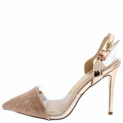 ELEGANCE Cardy2 Rose Gold Embellished Pointed Toe Slingback Heel What's New