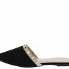 Legend What's New Celica40 Black Nubuck Pointed Toe Stud Lined Mule Flat