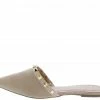 Legend Celica40 Natural Venus Pointed Toe Stud Lined Mule Flat