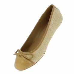 JP What's New Chantel80 Natural Tied Bow Patent Toe Ballet Flat