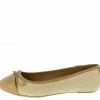 JP What's New Chantel80 Natural Tied Bow Patent Toe Ballet Flat